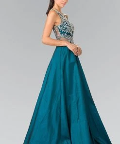 Elizabeth K - GL2253 Sleeveless Beaded Long Gown Formal Gowns