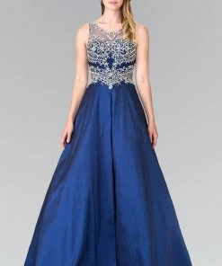 Elizabeth K - GL2253 Sleeveless Beaded Long Gown Formal Gowns