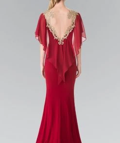 Elizabeth K - GL2254 Caped Long Dress