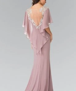 Elizabeth K - GL2254 Caped Long Dress