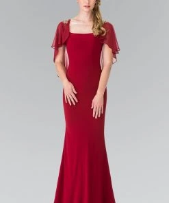Elizabeth K - GL2254 Caped Long Dress