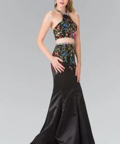 Elizabeth K - GL2260 Two-Piece Halter Mermaid Gown