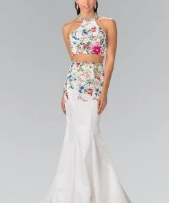 Elizabeth K - GL2260 Two-Piece Halter Mermaid Gown