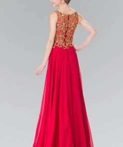 Elizabeth K - GL2274 Embellished Sleeveless Long Dress Formal Gowns