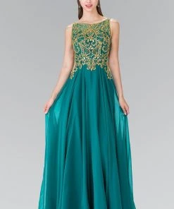 Elizabeth K - GL2274 Embellished Sleeveless Long Dress Formal Gowns