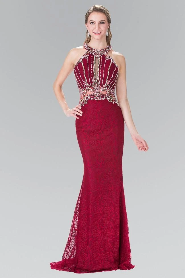 Formal Gowns Elizabeth K - GL2275 Halter Embellished Long Dress 3 Formal Gowns Elizabeth K - GL2275 Halter Embellished Long Dress