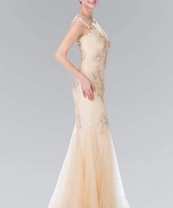 Elizabeth K - GL2276 Sleeveless Illusion Tulle Trumpet Gown Formal Gowns 15 Elizabeth K - GL2276 Sleeveless Illusion Tulle Trumpet Gown Formal Gowns