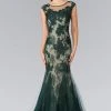 Elizabeth K - GL2276 Sleeveless Illusion Tulle Trumpet Gown Formal Gowns