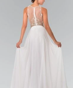 Elizabeth K - GL2295 Sleeveless Jewel Neckline Beaded Evening Gown Formal Gowns