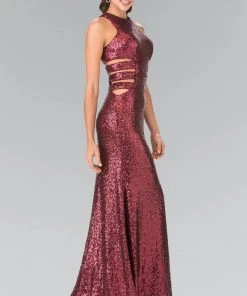 Elizabeth K - GL2299 Long Dress With Side Cut Outs
