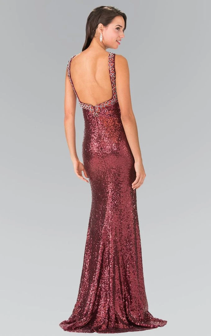 Elizabeth K - GL2301 Sequined Halter Long Gown Formal Gowns 4 Elizabeth K - GL2301 Sequined Halter Long Gown Formal Gowns