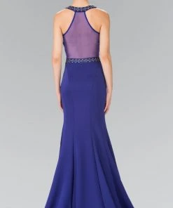 Elizabeth K - GL2303 Sleeveless Halter Long Dress