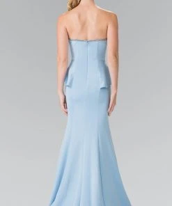 Elizabeth K - GL2304 Strapless Peplum Long Dress
