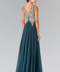 Elizabeth K - GL2311 Intricate Lace V-Neck A-Line Gown