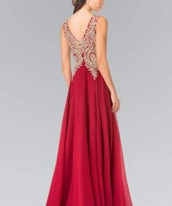 Elizabeth K - GL2311 Intricate Lace V-Neck A-Line Gown