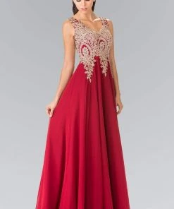Elizabeth K - GL2311 Intricate Lace V-Neck A-Line Gown