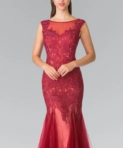 Elizabeth K - GL2319 Sleeveless Beaded Mermaid Gown Formal Gowns