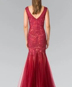 Elizabeth K - GL2319 Sleeveless Beaded Mermaid Gown Formal Gowns