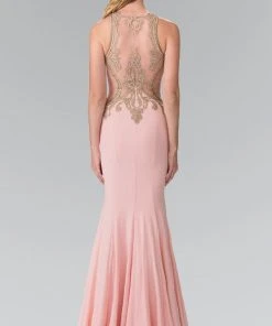 Elizabeth K - GL2321 Halter Long Gown With Side Cut Outs Formal Gowns