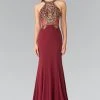 Elizabeth K - GL2328 Embellished Halter Neck With Sheer Back Gown 1 Elizabeth K - GL2328 Embellished Halter Neck With Sheer Back Gown