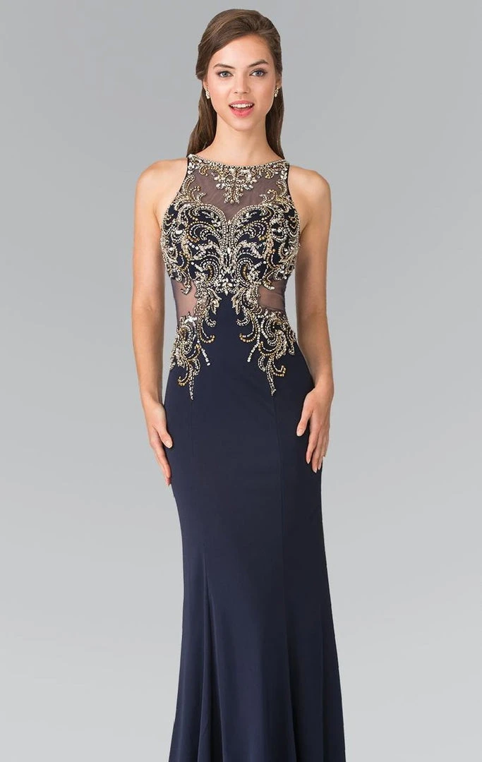 Elizabeth K - GL2329 Embellished Halter Long Gown 4 Elizabeth K - GL2329 Embellished Halter Long Gown