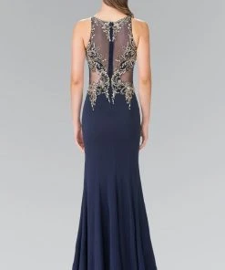 Elizabeth K - GL2329 Embellished Halter Long Gown 9 Elizabeth K - GL2329 Embellished Halter Long Gown