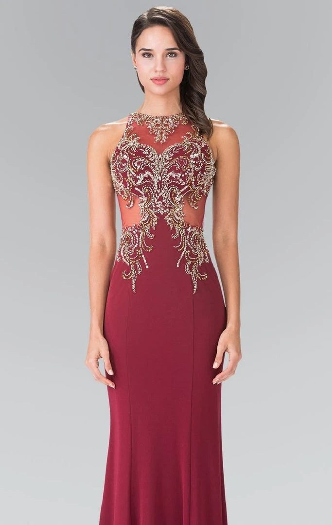 Elizabeth K - GL2329 Embellished Halter Long Gown 6 Elizabeth K - GL2329 Embellished Halter Long Gown