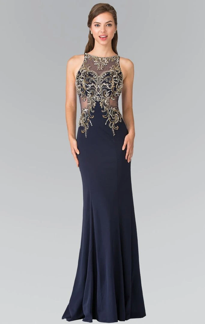 Elizabeth K - GL2329 Embellished Halter Long Gown 3 Elizabeth K - GL2329 Embellished Halter Long Gown