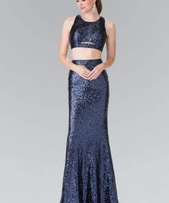 Formal Gowns Elizabeth K - GL2333 Mock Two-Piece Sequined Sheath Gown 20 Formal Gowns Elizabeth K - GL2333 Mock Two-Piece Sequined Sheath Gown
