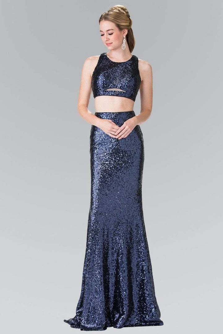 Formal Gowns Elizabeth K - GL2333 Mock Two-Piece Sequined Sheath Gown 11 Formal Gowns Elizabeth K - GL2333 Mock Two-Piece Sequined Sheath Gown