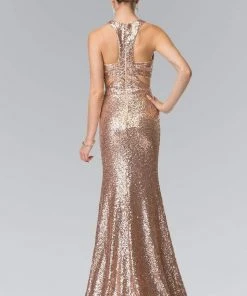 Formal Gowns Elizabeth K - GL2333 Mock Two-Piece Sequined Sheath Gown 15 Formal Gowns Elizabeth K - GL2333 Mock Two-Piece Sequined Sheath Gown