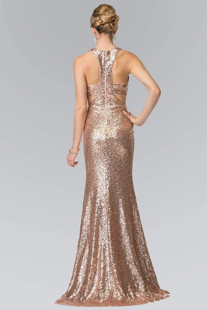 Formal Gowns Elizabeth K - GL2333 Mock Two-Piece Sequined Sheath Gown 6 Formal Gowns Elizabeth K - GL2333 Mock Two-Piece Sequined Sheath Gown