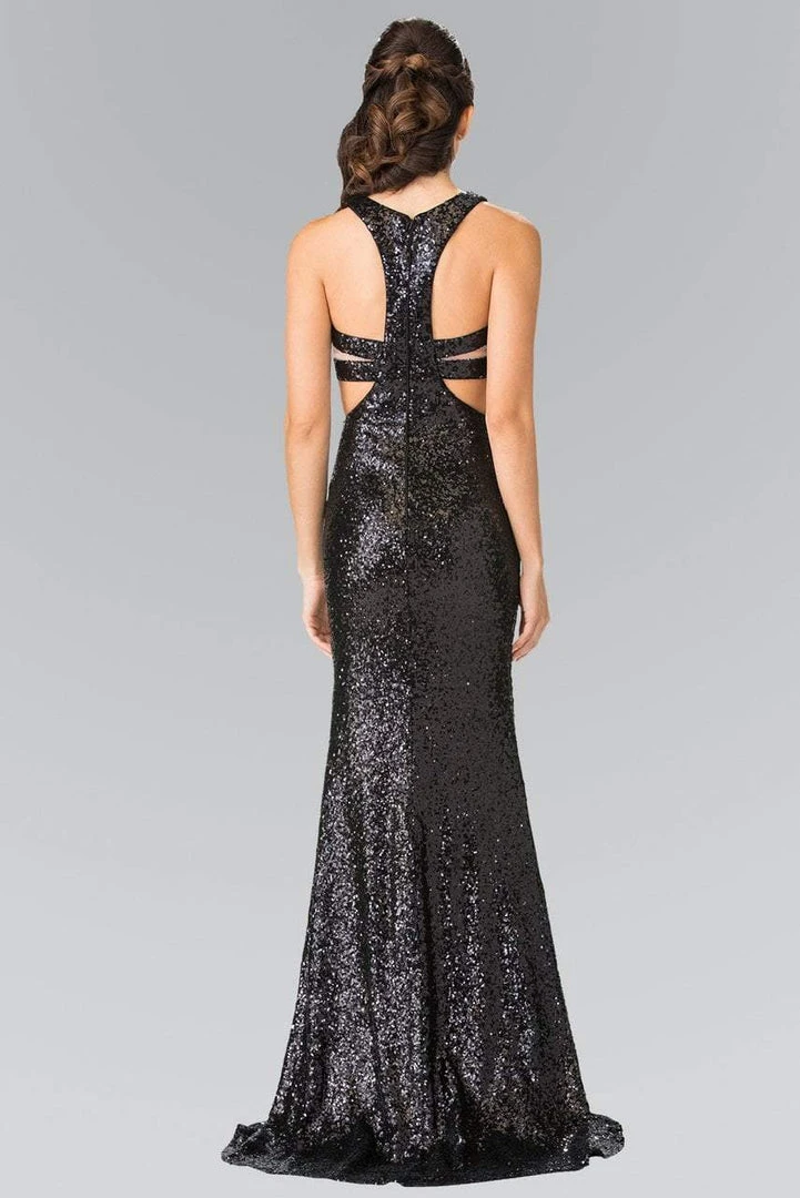 Formal Gowns Elizabeth K - GL2333 Mock Two-Piece Sequined Sheath Gown 8 Formal Gowns Elizabeth K - GL2333 Mock Two-Piece Sequined Sheath Gown