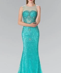 Elizabeth K - GL2337 Embellished Sleeveless Long Dress Formal Gowns