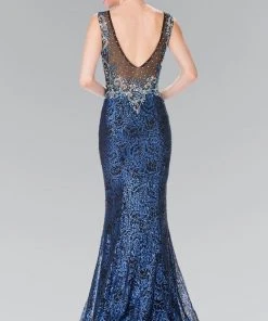 Elizabeth K - GL2341 Sleeveless Beaded Long Dress