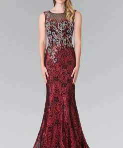 Elizabeth K - GL2341 Sleeveless Beaded Long Dress