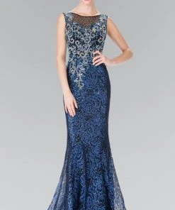 Elizabeth K - GL2341 Sleeveless Beaded Long Dress