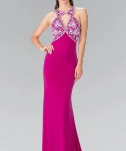 Formal Gowns Elizabeth K - GL2355 Halter Cut Outs Long Gown