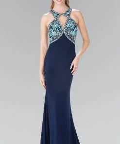 Formal Gowns Elizabeth K - GL2355 Halter Cut Outs Long Gown 10 Formal Gowns Elizabeth K - GL2355 Halter Cut Outs Long Gown