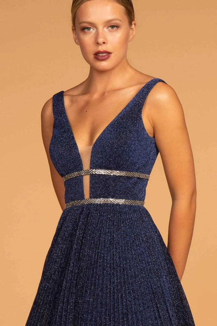 Elizabeth K - GL2501 Illusion Plunging Neck Metallic Prom Dress 5 Elizabeth K - GL2501 Illusion Plunging Neck Metallic Prom Dress