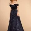 Elizabeth K - GL2530 Embellished Pleated Off-Shoulder A-line Dress Formal Gowns 2 Elizabeth K - GL2530 Embellished Pleated Off-Shoulder A-line Dress Formal Gowns