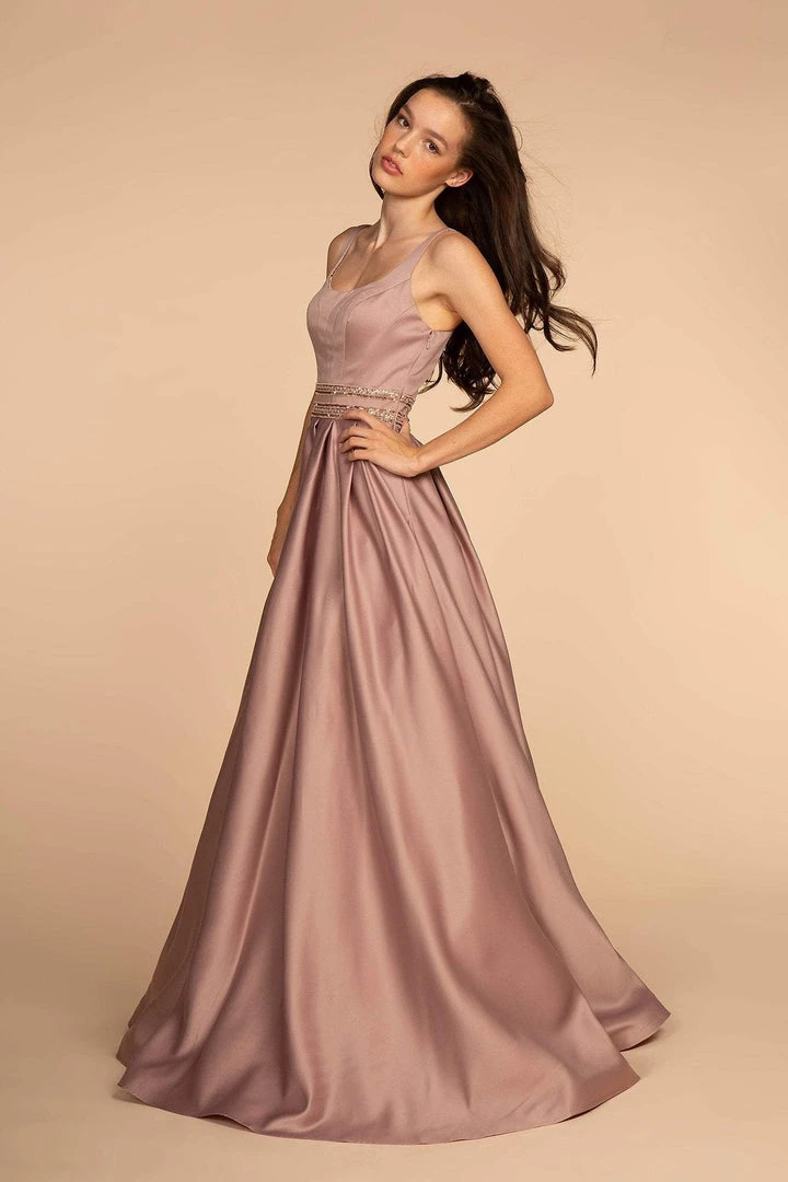 Elizabeth K - GL2531 Sleeveless Sheer Lace Applique Back Satin Gown Formal Gowns 7 Elizabeth K - GL2531 Sleeveless Sheer Lace Applique Back Satin Gown Formal Gowns