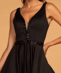 Elizabeth K - GL2532 Sleeveless Deep V-Neck Satin Ballgown Formal Gowns 12 Elizabeth K - GL2532 Sleeveless Deep V-Neck Satin Ballgown Formal Gowns