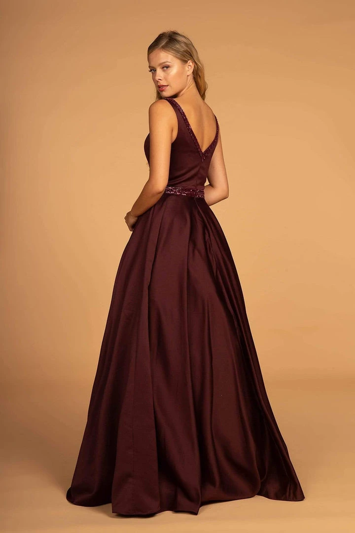 Elizabeth K - GL2532 Sleeveless Deep V-Neck Satin Ballgown Formal Gowns 9 Elizabeth K - GL2532 Sleeveless Deep V-Neck Satin Ballgown Formal Gowns