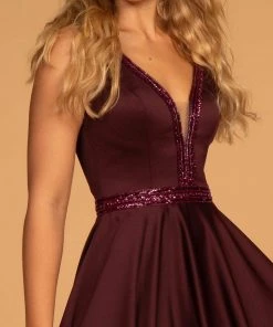 Elizabeth K - GL2532 Sleeveless Deep V-Neck Satin Ballgown Formal Gowns 15 Elizabeth K - GL2532 Sleeveless Deep V-Neck Satin Ballgown Formal Gowns