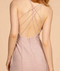 Elizabeth K - GL2549 V-neck Shimmer Fabric Mermaid Dress 25 Elizabeth K - GL2549 V-neck Shimmer Fabric Mermaid Dress