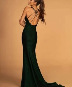 Elizabeth K - GL2549 V-neck Shimmer Fabric Mermaid Dress 27 Elizabeth K - GL2549 V-neck Shimmer Fabric Mermaid Dress