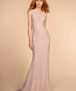 Elizabeth K - GL2549 V-neck Shimmer Fabric Mermaid Dress 22 Elizabeth K - GL2549 V-neck Shimmer Fabric Mermaid Dress