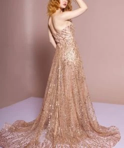 Formal Gowns Elizabeth K - GL2587 Strapless Sequined Evening Dress 15 Formal Gowns Elizabeth K - GL2587 Strapless Sequined Evening Dress