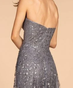 Formal Gowns Elizabeth K - GL2587 Strapless Sequined Evening Dress 13 Formal Gowns Elizabeth K - GL2587 Strapless Sequined Evening Dress